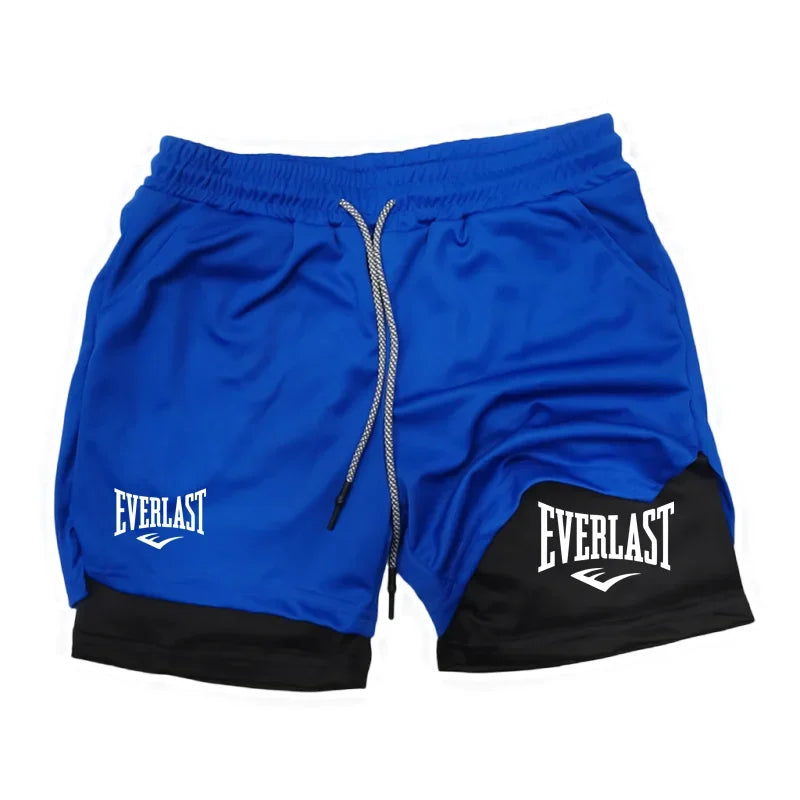 Men Running Shorts 2 In 1 Double-deck Sport Shorts Sportswear Gym Fitness Short Pants Training Jogging Bottom Men&