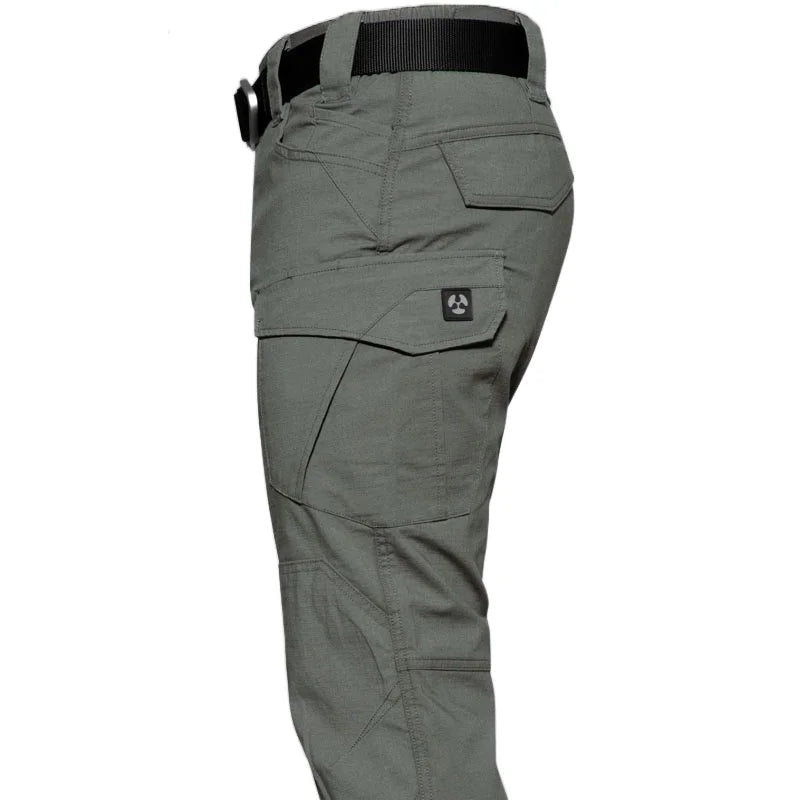 Mens Elasticity Tactical Cargo Pants Outdoor Urban Commute Comfortable Waterproof Multi-pocket Climbing Hiking Casual Pants Male