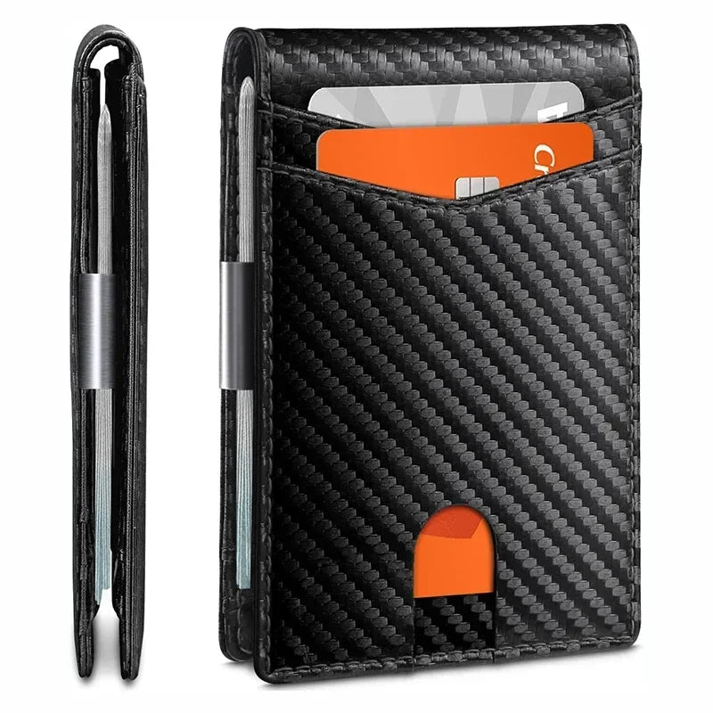 Rfid Carbon Fiber Luxury Men Wallets Money Bag Slim Thin Man Card Holder Wallet for Men Small Short Purse Male Vallet Billfold