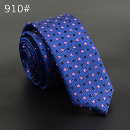 5cm Width Mens Ties New Fashion Plaid Neckties Corbatas Gravata Jacquard Woven Slim Tie Business Wedding Stripe Neck Tie For Men