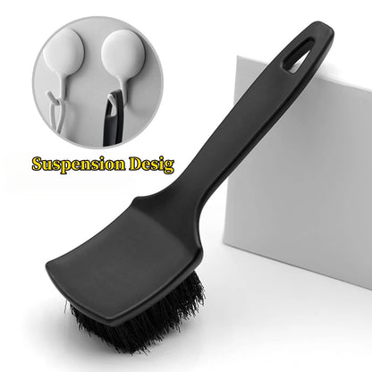 Car Tire Brush Black Bristled Wheel Hub Cleaning Brush Multifunctional Wheel Hub Steel Ring Foot Pad Fabric Cleaning Brush