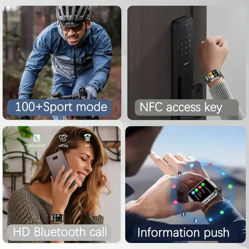 GUHUAVMI New Smart Watch Airbag air pump measurement Blood pressure Health Sport 2.06 inch AMOLED retina touch screen Smartwatch
