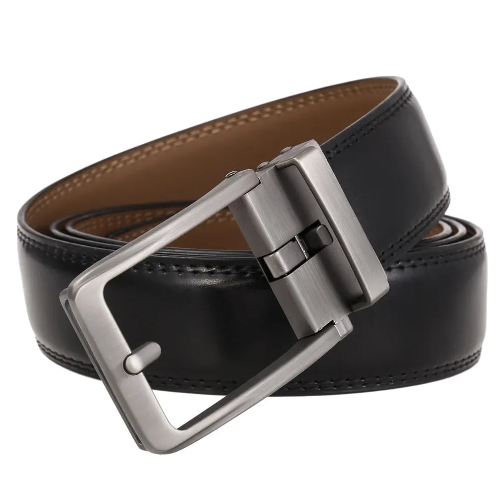 Unisex Click Belts for Men Luxury Brand Designer Fashion Automatic Buckle Genuine Leather Men&