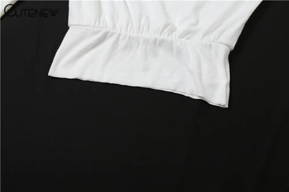 Cutenew Classic Basic Women Tees Autumn Solid Concise Full Sleeve Incline Shoulder Tops Female Casual All-matched Streetwear