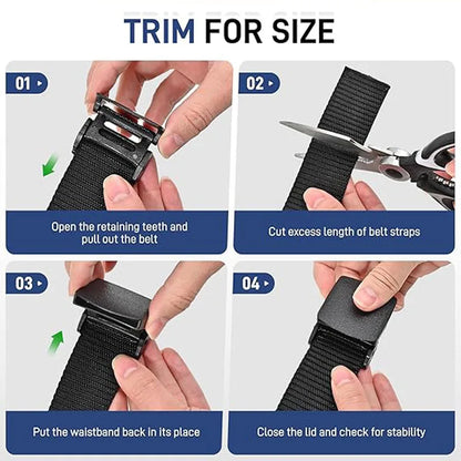 Tactical Belt for Man Golf Outdoor Casual Canvas Belt Black Training Trouser Belt Wide Automatic Buckle Nylon Belt Hunting Sport