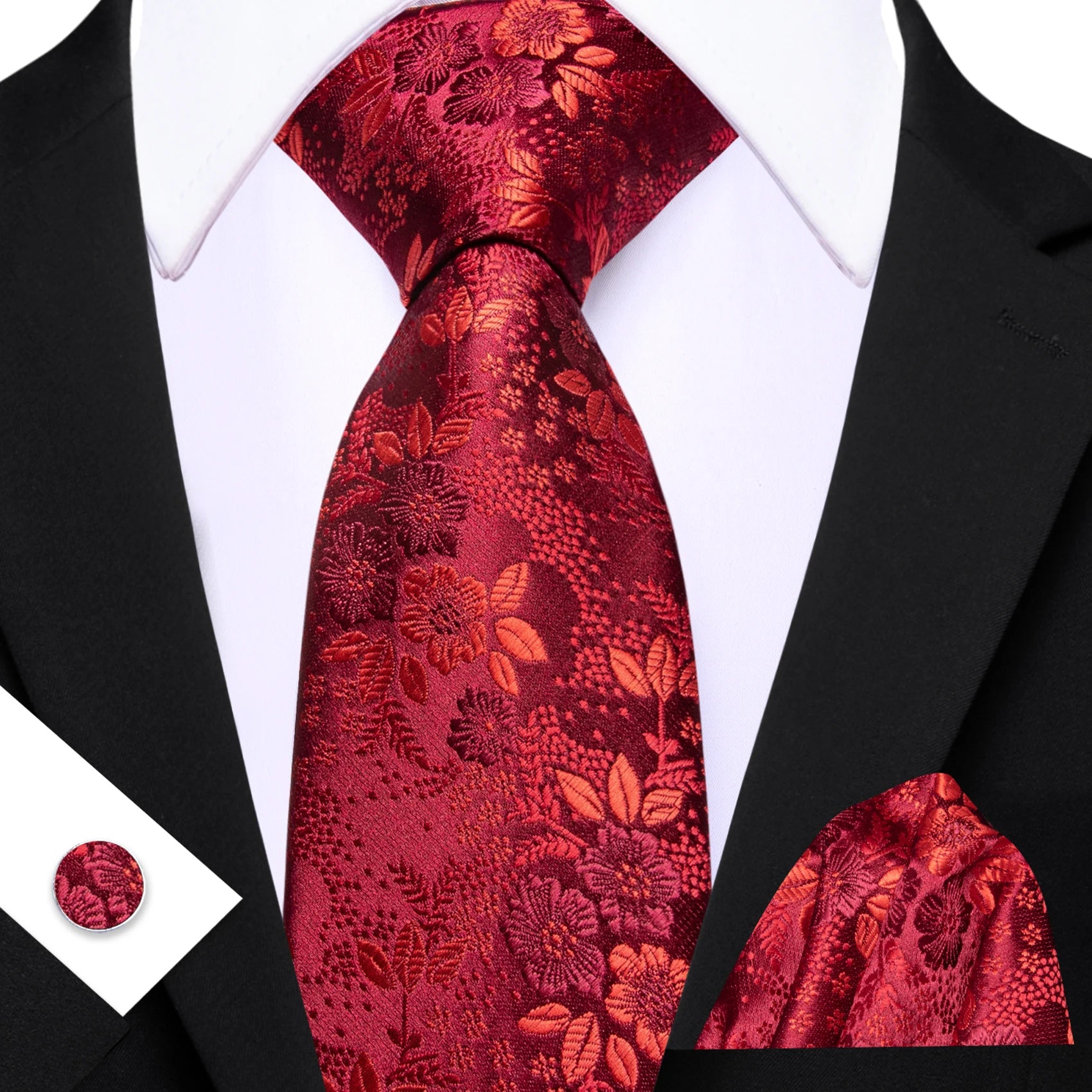 Barry.Wang Jacquard Bright Red Men&