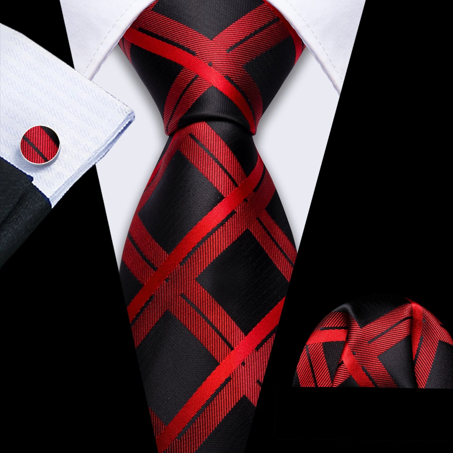 Barry.Wang Jacquard Bright Red Men&