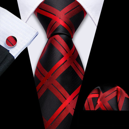 Barry.Wang Jacquard Bright Red Men&