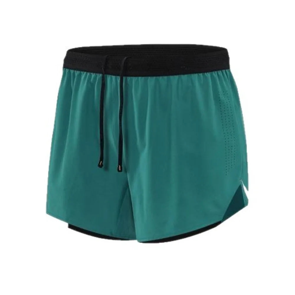 New Comb-woven Double-layer Running Shorts Men&