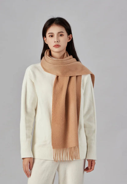 High Quality Solid Color 100% Wool Scarf Men&