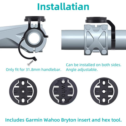 Aluminium Alloy Double-sided Bike Computer Mount MTB Road Bike Code Meter Fixing Base For Garmin/Wahoo/Bryton/XOSS/IGPSPORT