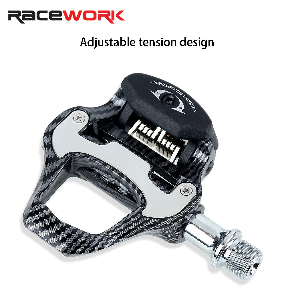 RACEWORK R358 Self-locking Pedals For Road Bikes For LOOK SPD Nylon Made Of Carbon Fiber