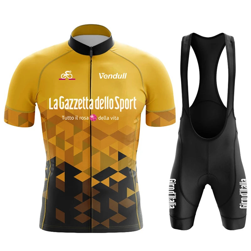 Tour De Italy Cycling Jersey Set for Men, Short Sleeve, Breathable, MTB Bike Clothing, Uniform Suit, Summer, 2024