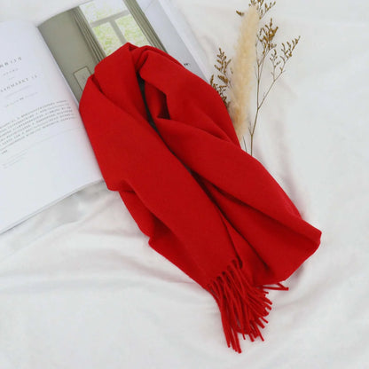 High Quality Solid Color 100% Wool Scarf Men&
