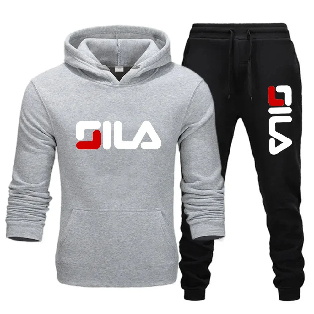 Two-piece sweatshirt, hoodie and casual long pants for men and women in autumn and winter 2025, loose sportswear and fitness set
