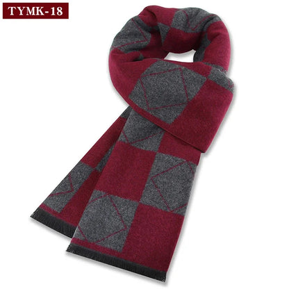 Luxury Scarf Man Winter Warm Wool Scarf For Men Cashmere Scarves Casual Plaid Male Long Pashmina Outdoor Shawls Man Muffler Gift