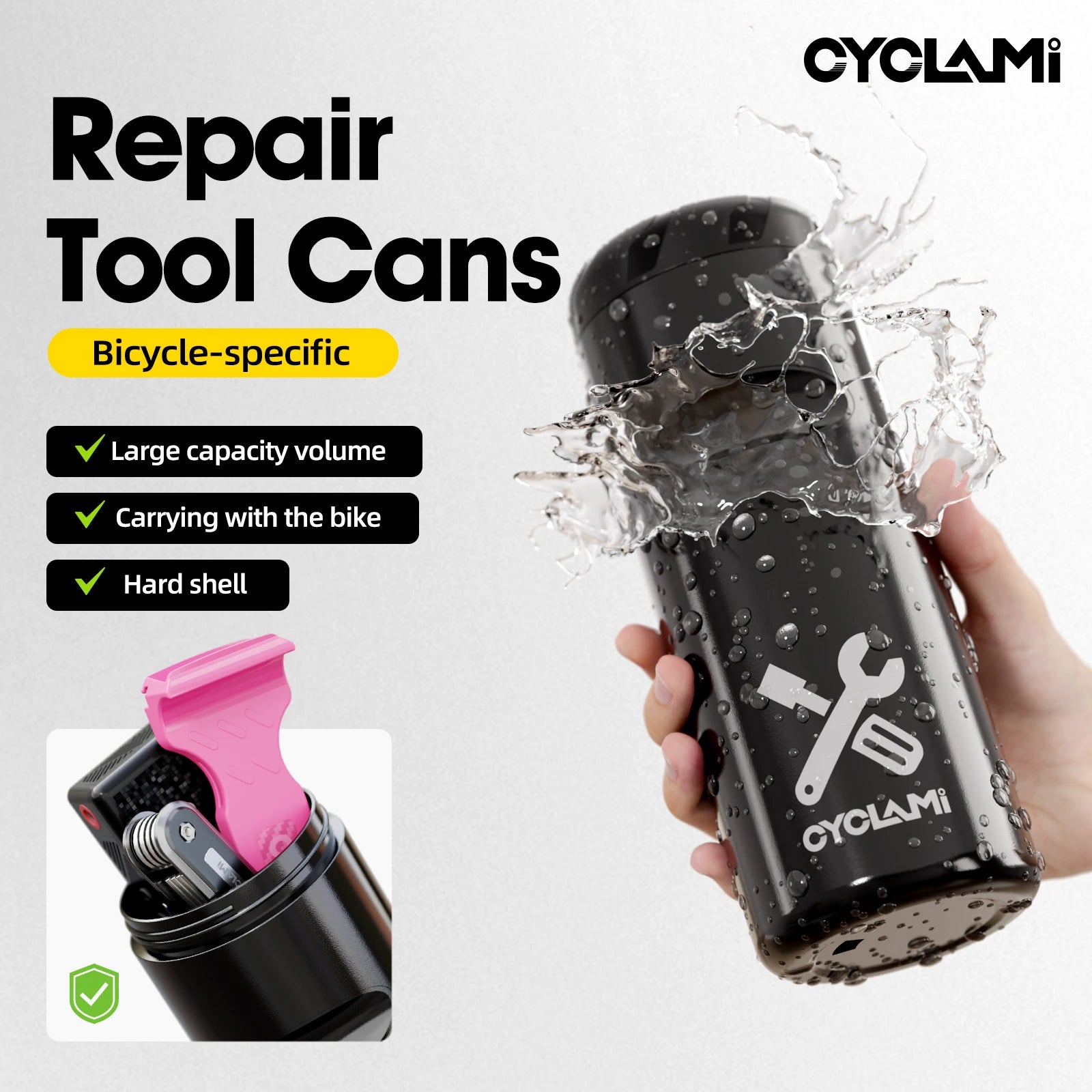 CYCLAMI Portable Bicycle Repair Tool Storage Box Waterproof Toolkit For Bottle Cage Mount Cycling Accessories