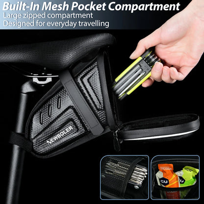 2025 NEW Waterproof Bicycle Saddle Bag MTB Road Bike Saddlebags Reflective Striped Bicycle Tool Holder Bag MTB Accessories