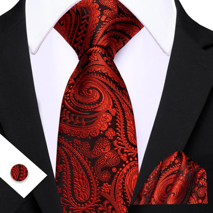 Barry.Wang Jacquard Bright Red Men&