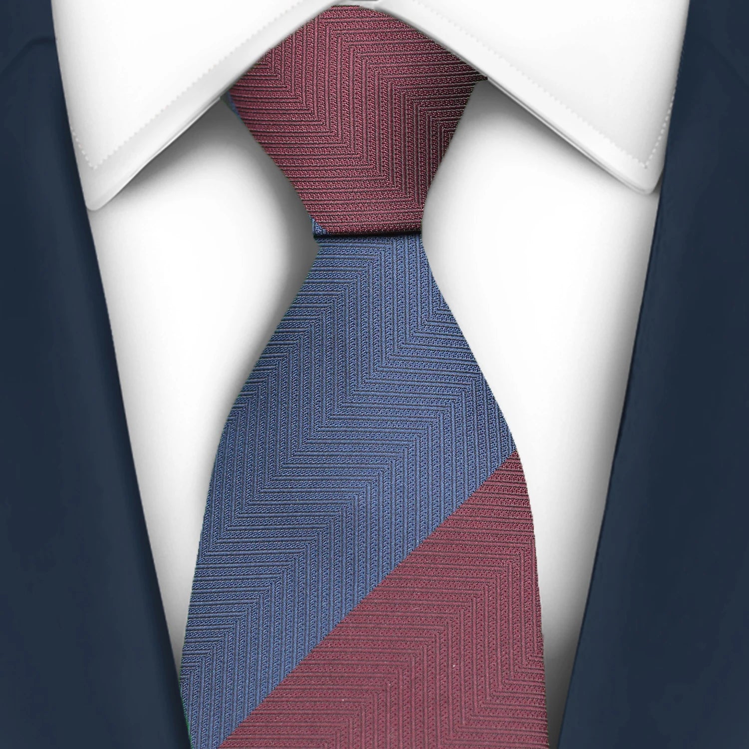 Luxury 7CM Mens Tie Necktie Red Green Stripes Solid Tie For Man Groom Jacquard Woven Neck Tie For Business Wedding Party