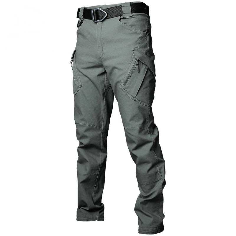 Mens Elasticity Tactical Cargo Pants Outdoor Urban Commute Comfortable Waterproof Multi-pocket Climbing Hiking Casual Pants Male