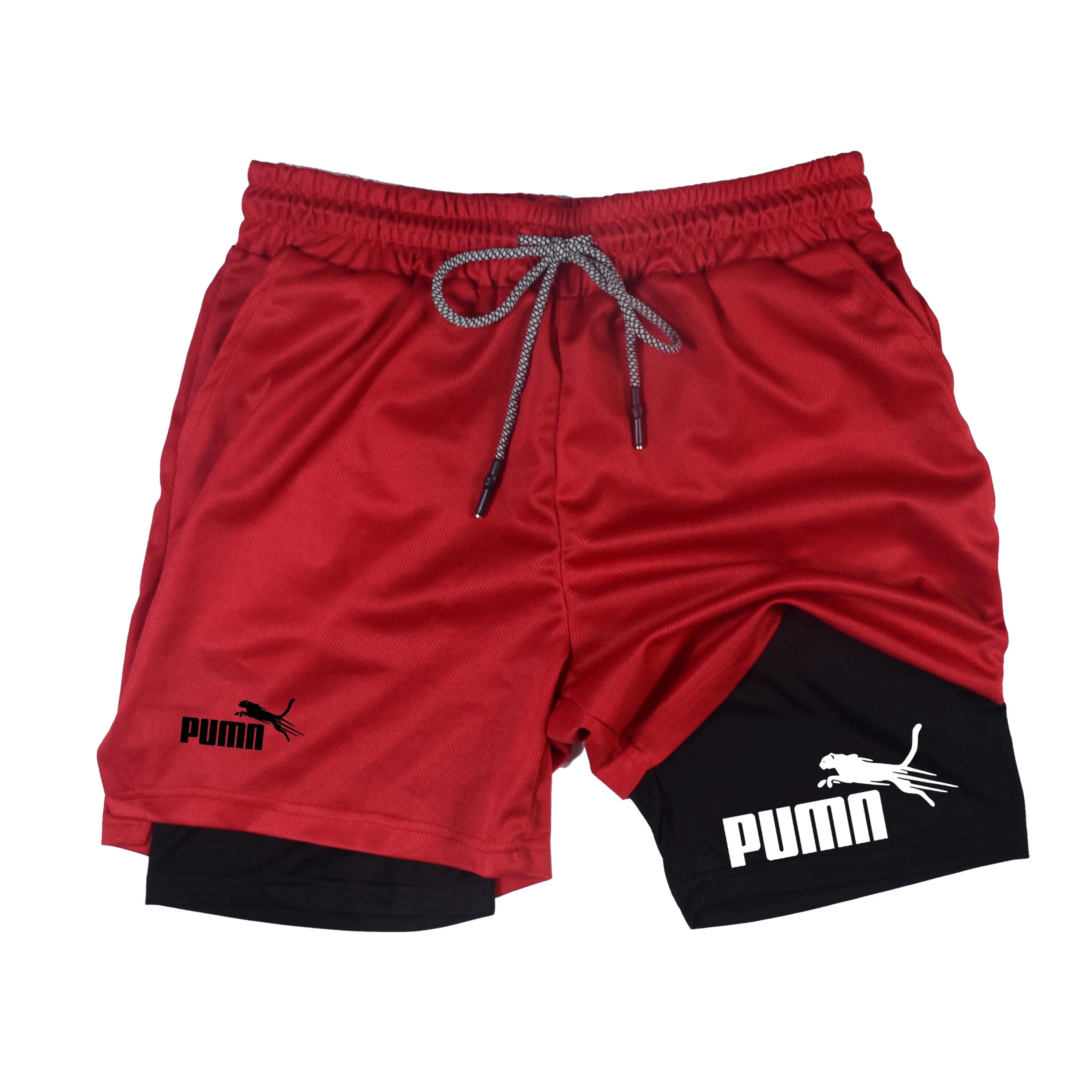 Summer breathable 2-in-1 double-layer shorts men&