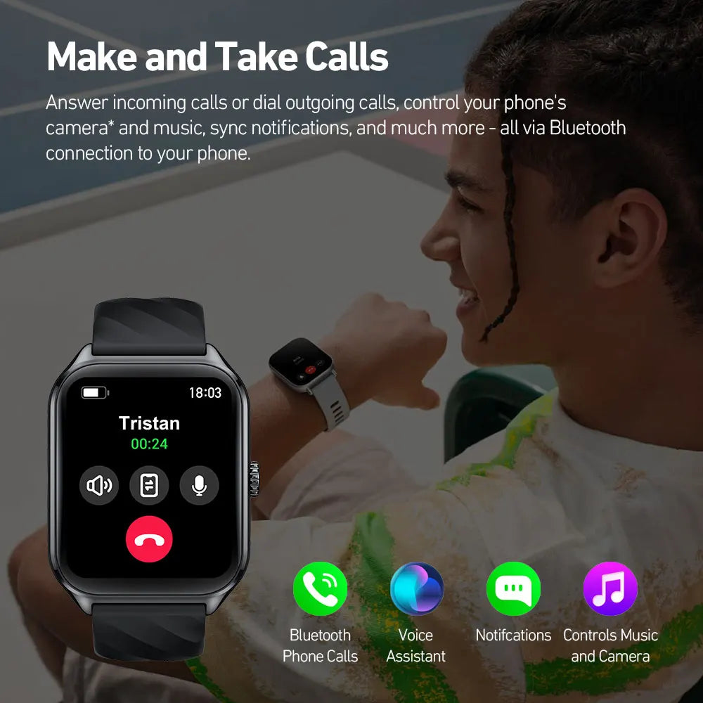 Zeblaze GTS 4 Voice Calling Smart Watch 1.94" HD AMOLED Display 100+ Sports Modes Heart Rate SpO2 Health Monitoring Smartwatch