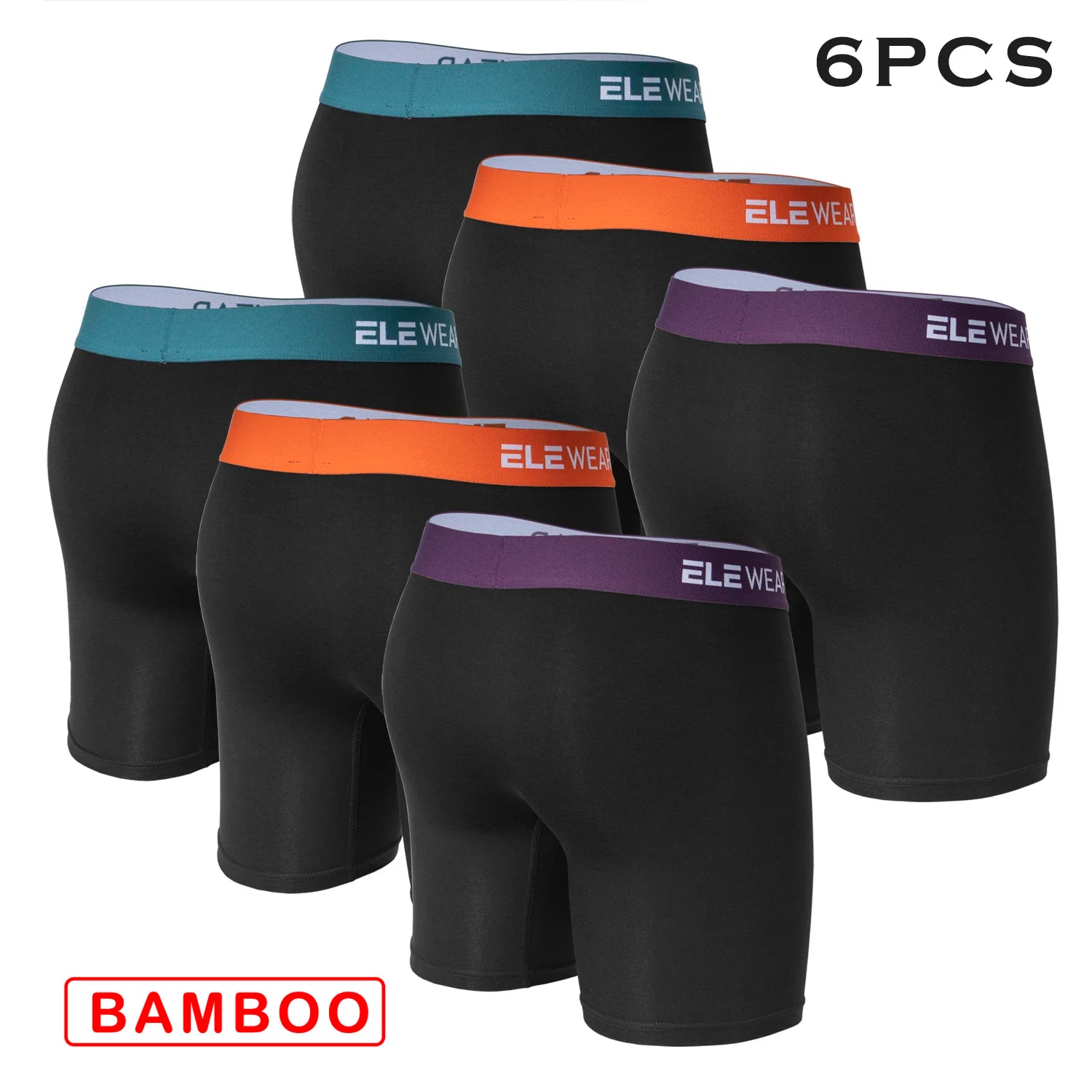 6 pcs Bamboo Men Underwear With Opening Breathable Mens Boxershorts Men&