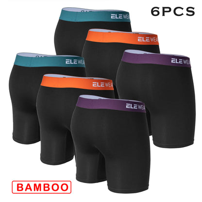 6 pcs Bamboo Men Underwear With Opening Breathable Mens Boxershorts Men&