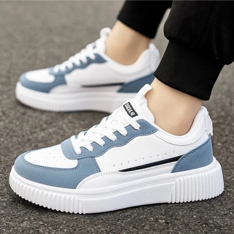YRZL Mens Sneakers Autumn White Shoes Lightweight Thick Sole Non Slip Skatebaord Shoes Unisex Casual Sports Shoes for Man