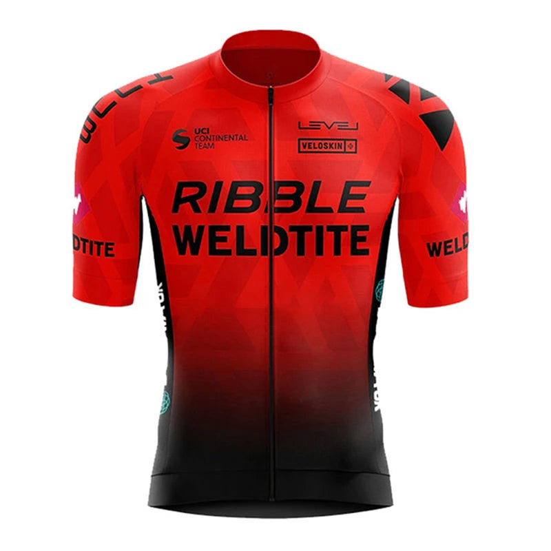 Ribble Weldtite Pro Team Cycling Jersey Set Summer Breathable Bicycle Men&