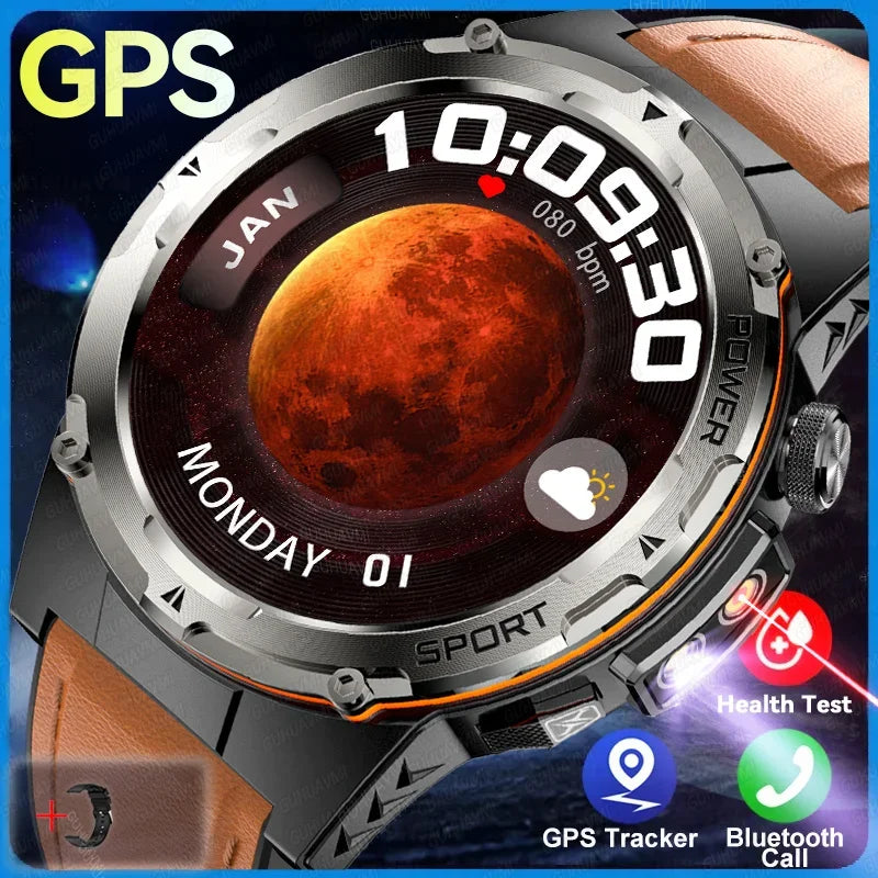 2025 New GPS Smart Watch Men 1.39" AMOLED Screen Built-in GPS NFC Make/Receive Phone Calls 500mAh Large Battery Smart Braceletes