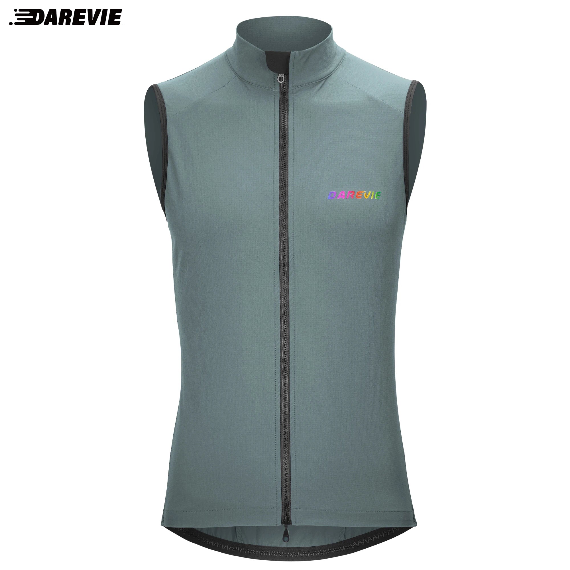 DAREVIE Cycling Vest Windproof Cycling Wind Gilet Waterproof 2 Way Zippers Cycling Windbreaker Back Zipper Pockets Men Women