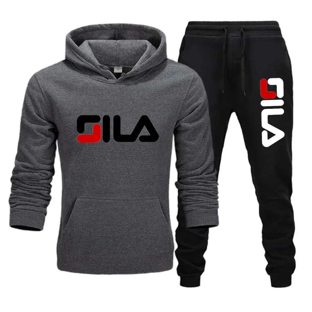 Two-piece sweatshirt, hoodie and casual long pants for men and women in autumn and winter 2025, loose sportswear and fitness set