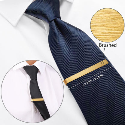 HAWSON Goldren Tie Clip For Men 2/2.2/2.5 inch Classic Copper Tie Bar Business Collar Pin Skiny Necktie Tie Pin Clip for Working
