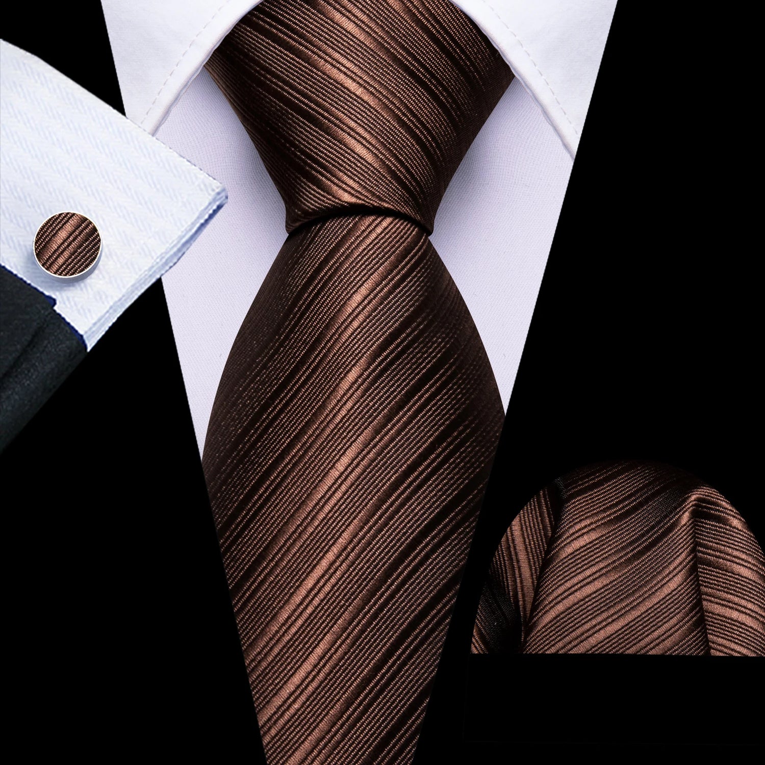 Barry.Wang Jacquard Brown &amp; Gold Men&