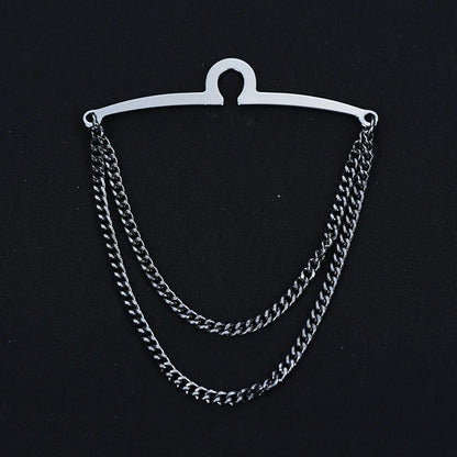 ICEYY Copper Tie Clip Tie Chain Hanger Tie Pins Men&