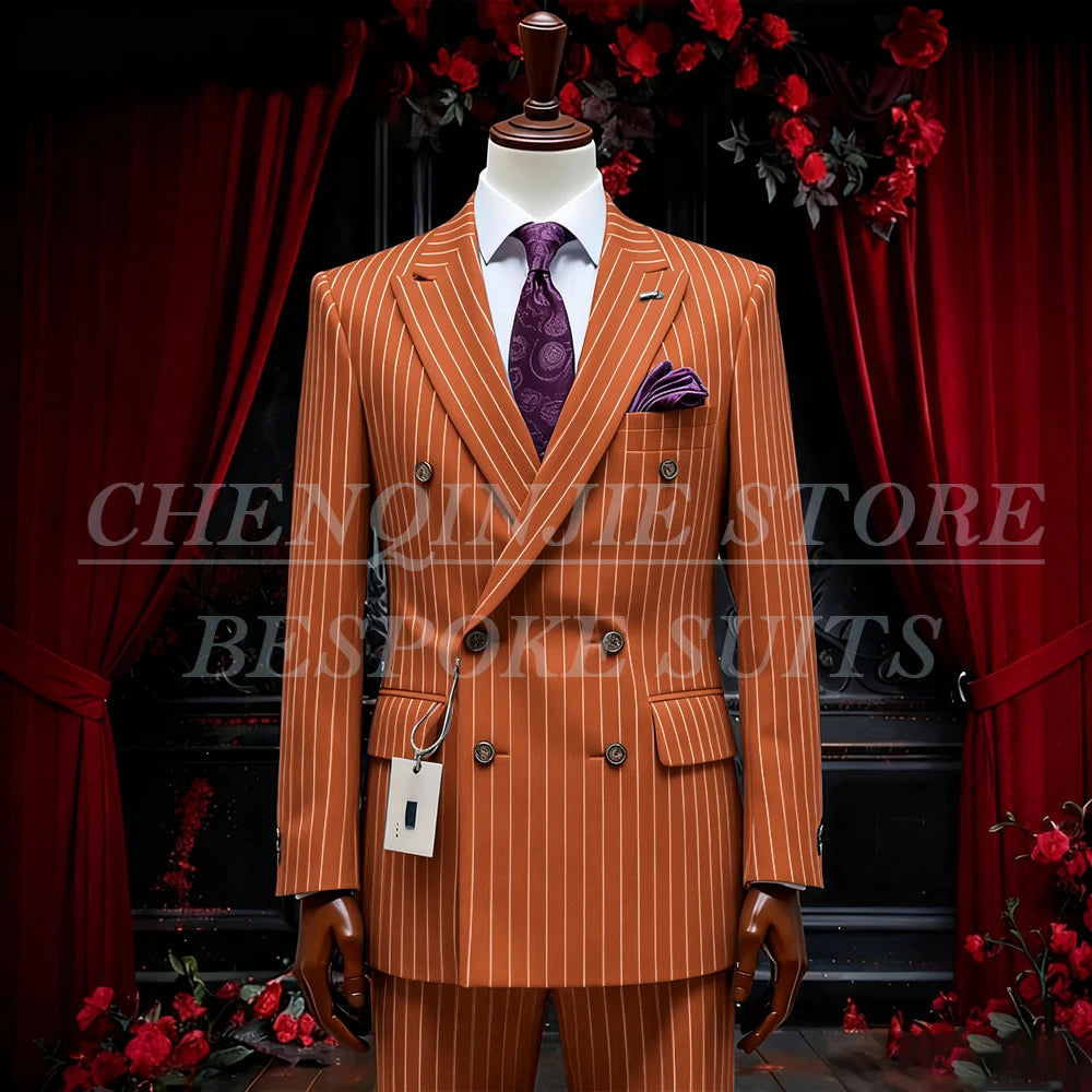 SILIWEYA Double Breasted Business Men&