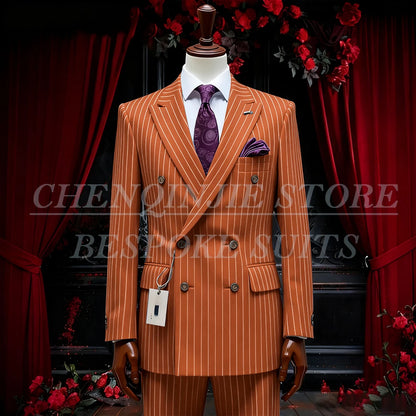 SILIWEYA Double Breasted Business Men&