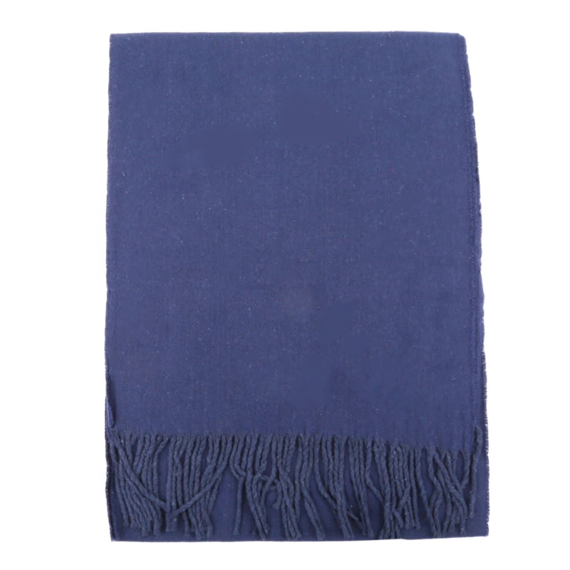 Tassel Scarfs Imitation Cashmere Men Solid Color Fashions Winter Warmth Windproof Thickened Elongated Scarf Women&