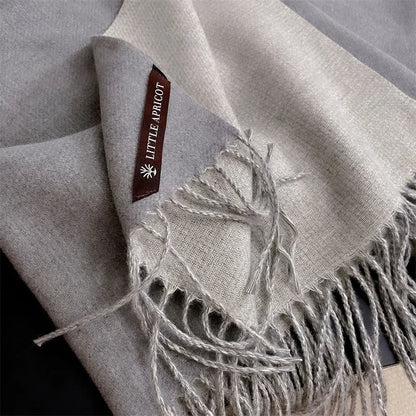 Winter Solid Color Cashmere Like Blanket Women Scarf Designer Thick Warm Pashmina Shawl Wraps With Tassel Poncho Stoles Echarpe