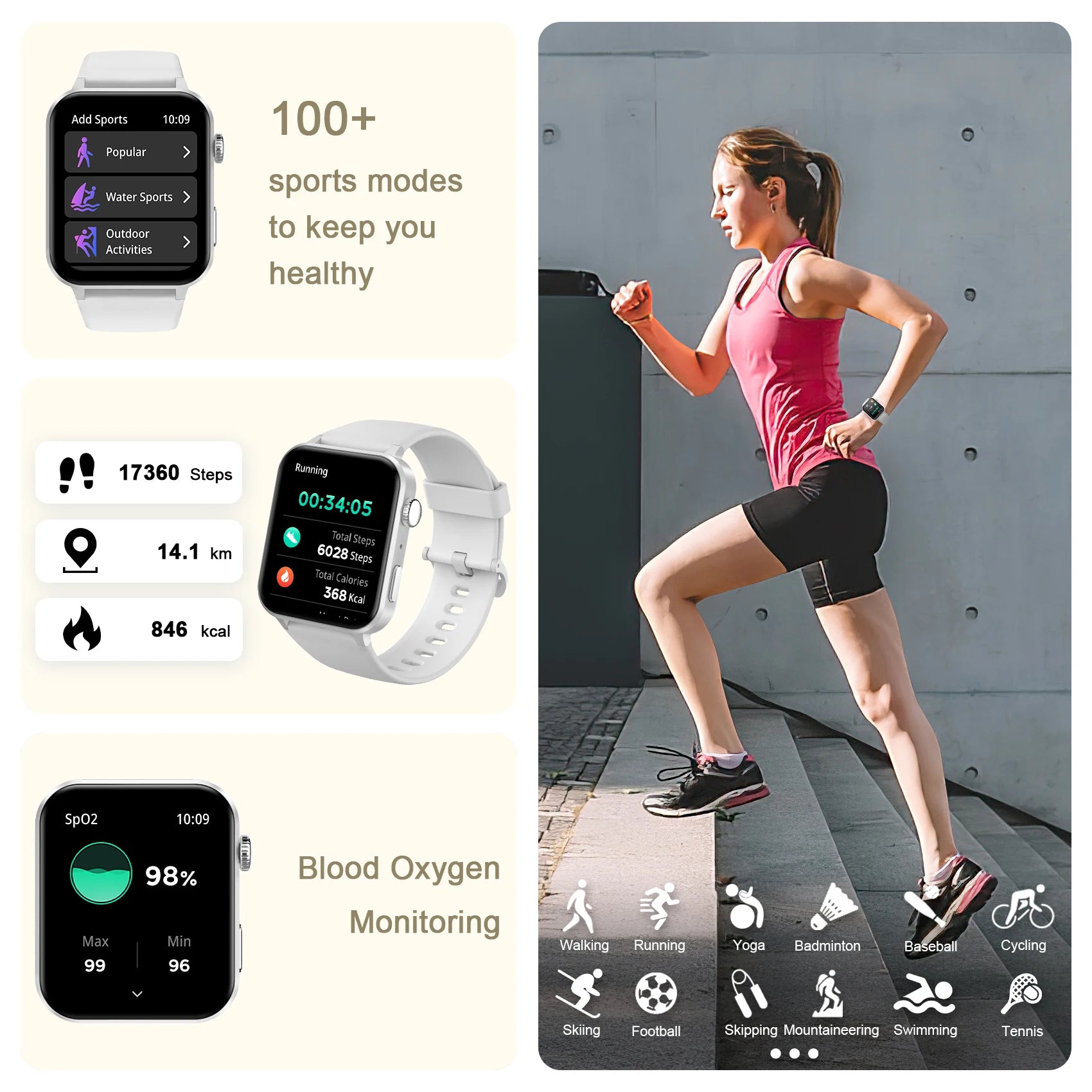 Baolubao Fitness Tracker (Bluetooth Answer/Make Calls),Smart watch for Men Women,1.85&