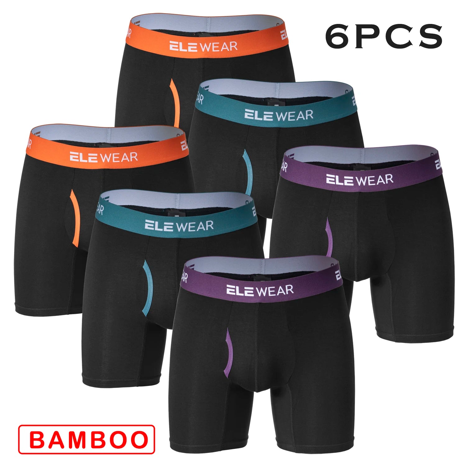 6 pcs Bamboo Men Underwear With Opening Breathable Mens Boxershorts Men&