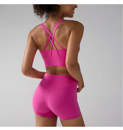 Workout Sportswear 2PCS Piece Female Women Active Wear Sports Tank Top Women Gym Workout Leggings Booty Bum Leggings