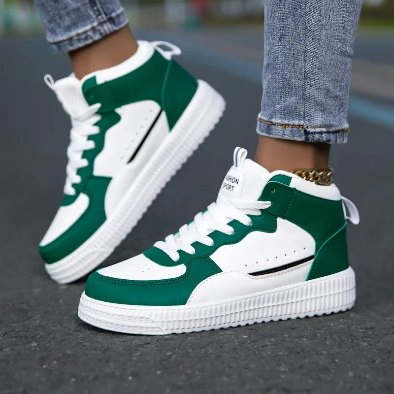 YRZL Women Shoes Skateboarding Shoes for Men Sneakers High Top Lightweight White Black Sports Running Outdoor Casual Shoes Men