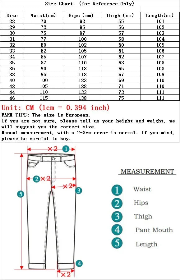 Large Size 40 42 44 46 2025 New Business Casual Stretch Trousers Classic Blue Denim Pants Male Men&