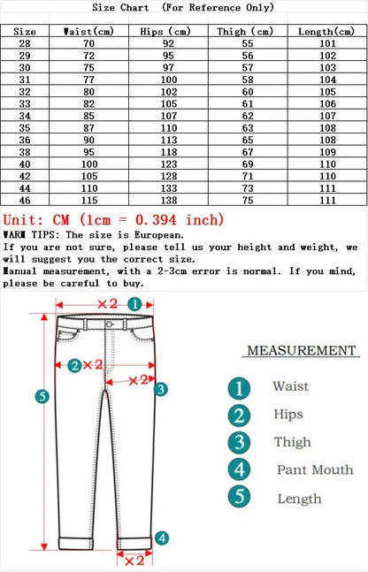 Large Size 40 42 44 46 2025 New Business Casual Stretch Trousers Classic Blue Denim Pants Male Men&