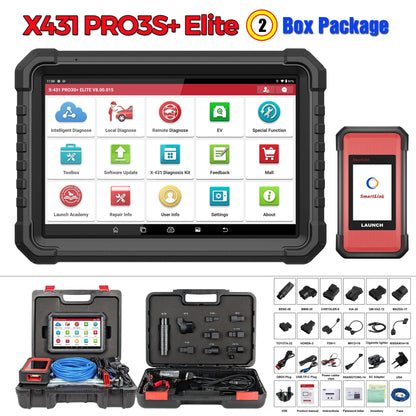LAUNCH X431 PRO3S+ ELITE Bidirectional Scan Tool J2534 Program All System Diagnostic Scanner Topology All Service Online Coding