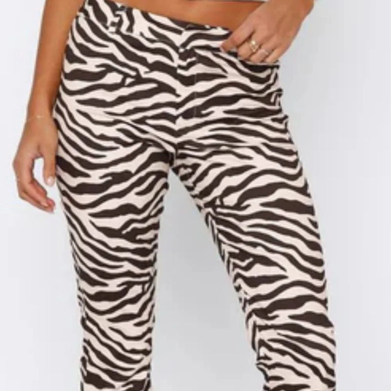 Women Casual Capri Pants, Low Waist Zebra Stripes/Solid Color 3/4 Leggings for Daily Wear Fitness Workout Outfits