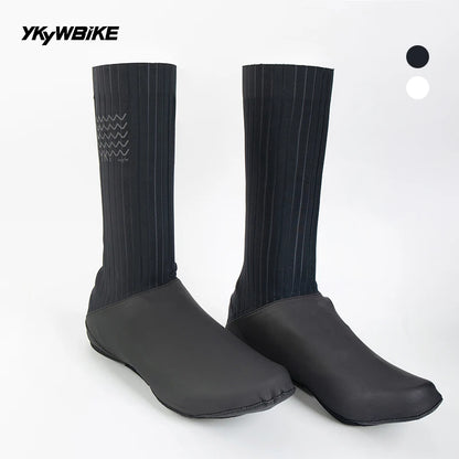 YKYWBIKE Unisex Aero Cycling Shoes Cover Anti-Slip Waterproof Aero Overshoes Windproof Aero Bike Shoes Cover Bicycle Accessories